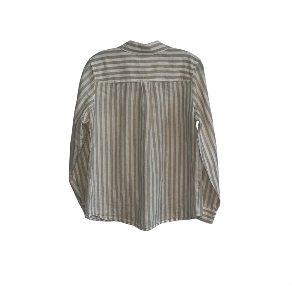J. Crew Tan Striped Linen Shirt Size Small